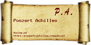 Poszert Achilles névjegykártya